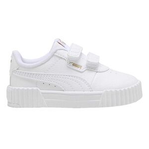 Puma Childrens/Kids Carina 3.0 Leather Platform Shoes / White/Gold